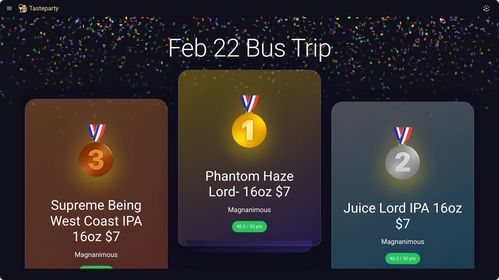 Group watching live tasting results